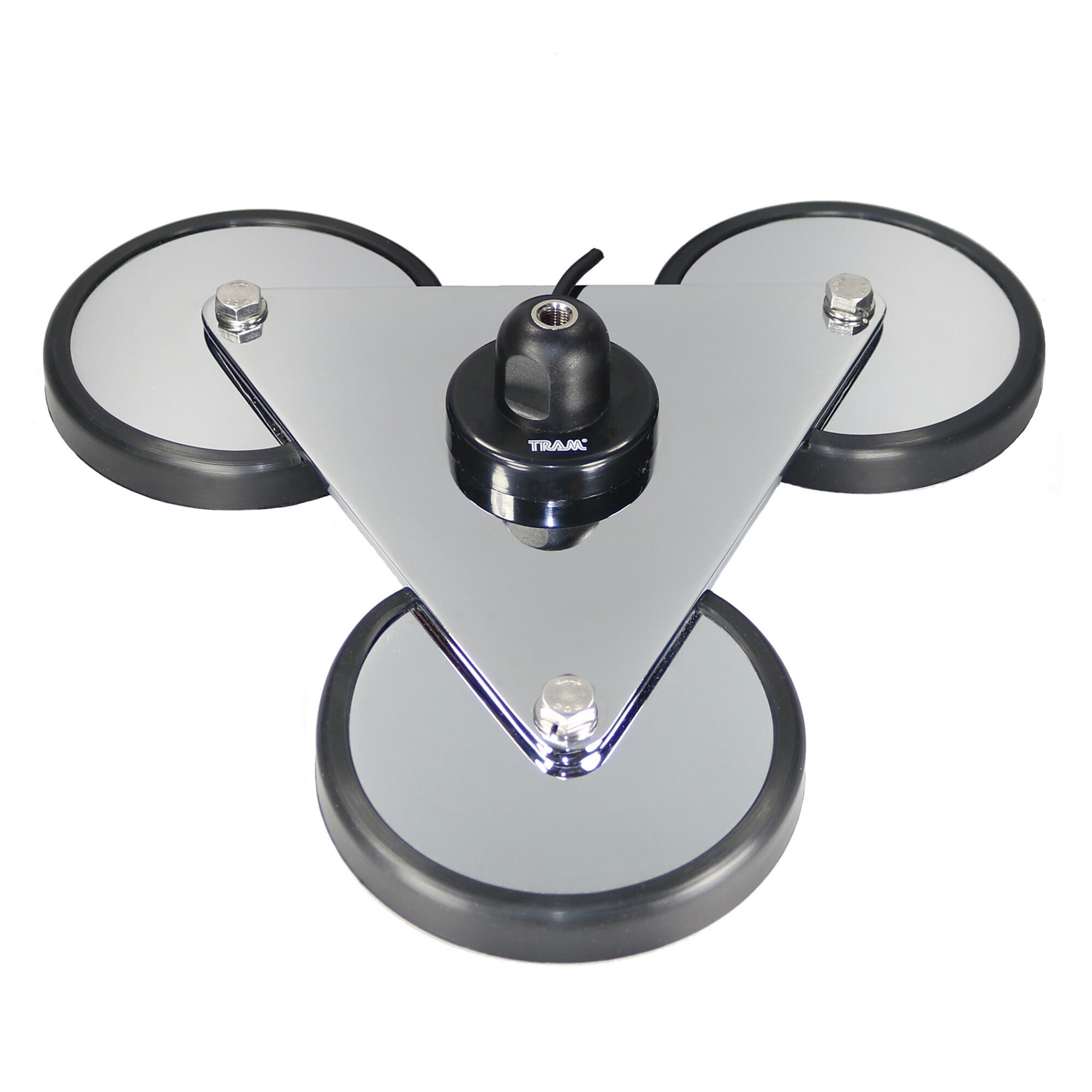 Tram Super-Strong Tri-Magnet CB Antenna Mount — 12.75in., 5in. Magnets with Rubber Boots, Triple Nickel-Plated, 18ft. RG58A/U Coax Cable, Model# 270
